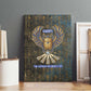 Khepri Ancient Egyptian Canvas Wall Art Dark Hieroglyphic, Blue Lotus Eye Symbol, and Winged Scarab Resurrection - African Pride