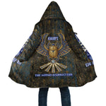 Khepri Ancient Egyptian Cloak Dark Hieroglyphic, Blue Lotus Eye Symbol, and Winged Scarab Resurrection - African Pride