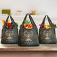 Khepri Ancient Egyptian Grocery Bag Dark Hieroglyphic, Blue Lotus Eye Symbol, and Winged Scarab Resurrection - African Pride
