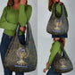 Khepri Ancient Egyptian Grocery Bag Dark Hieroglyphic, Blue Lotus Eye Symbol, and Winged Scarab Resurrection - African Pride
