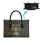 Khepri Ancient Egyptian Leather Bag Dark Hieroglyphic, Blue Lotus Eye Symbol, and Winged Scarab Resurrection - African Pride