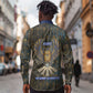 Khepri Ancient Egyptian Long Sleeve Button Shirt Dark Hieroglyphic, Blue Lotus Eye Symbol, and Winged Scarab Resurrection - African Pride