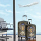 Khepri Ancient Egyptian Luggage Cover Dark Hieroglyphic, Blue Lotus Eye Symbol, and Winged Scarab Resurrection - African Pride