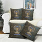 Khepri Ancient Egyptian Pillow Cover Dark Hieroglyphic, Blue Lotus Eye Symbol, and Winged Scarab Resurrection - African Pride