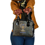 Khepri Ancient Egyptian Shoulder Handbag Dark Hieroglyphic, Blue Lotus Eye Symbol, and Winged Scarab Resurrection - African Pride