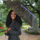 Khepri Ancient Egyptian Umbrella Dark Hieroglyphic, Blue Lotus Eye Symbol, and Winged Scarab Resurrection - African Pride