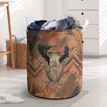 Khnum Laundry Basket Ancient Egyptian Earthy Cracked Papyrus - Divine Potter - African Pride