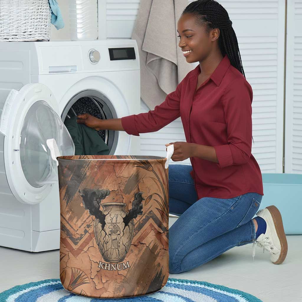 Khnum Laundry Basket Ancient Egyptian Earthy Cracked Papyrus - Divine Potter - African Pride