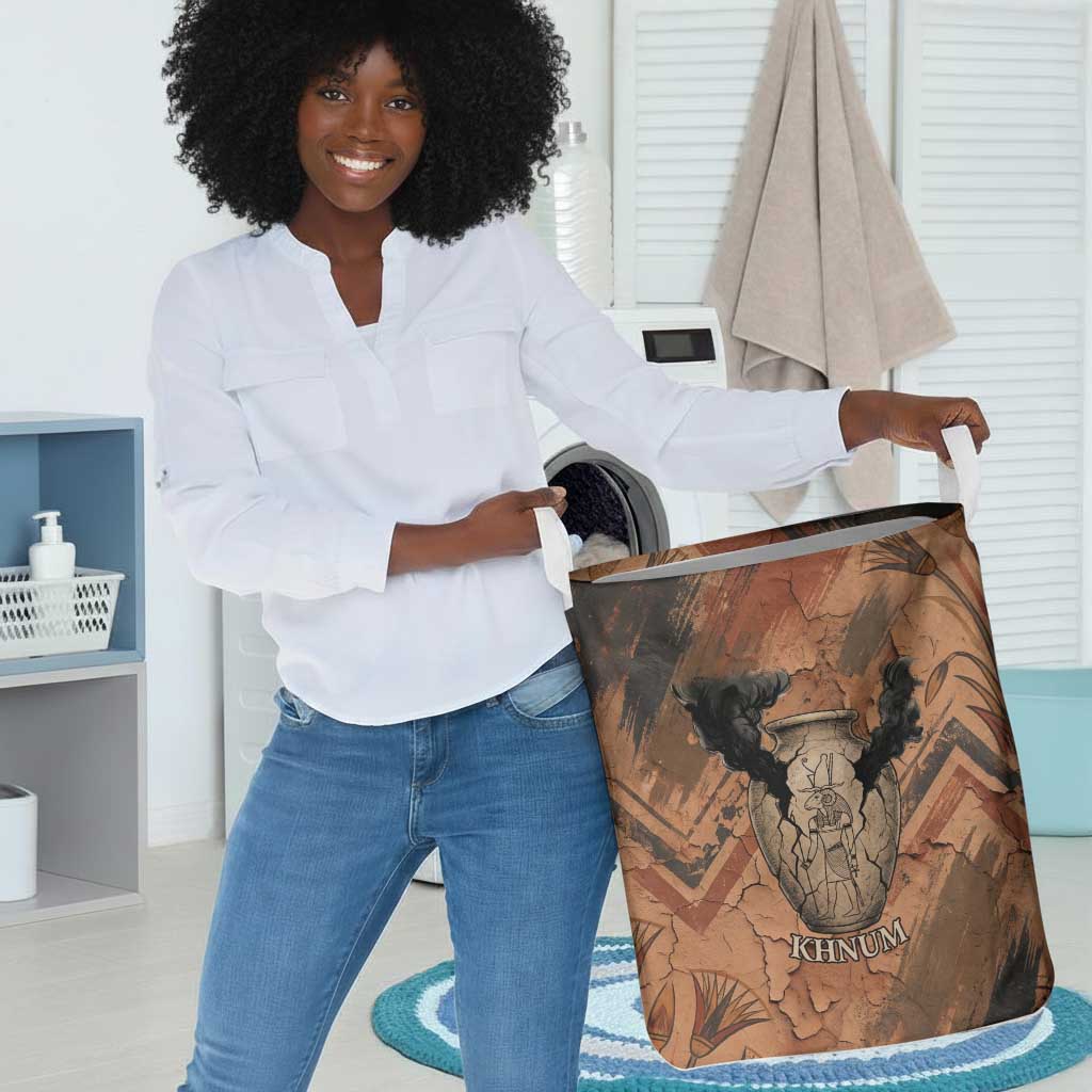 Khnum Laundry Basket Ancient Egyptian Earthy Cracked Papyrus - Divine Potter - African Pride