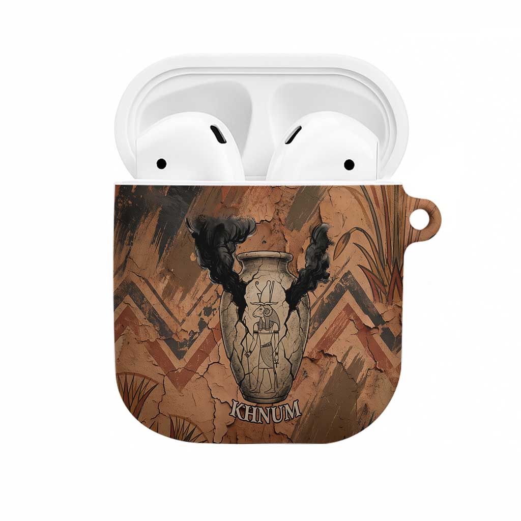 Khnum AirPods Case Ancient Egyptian Earthy Cracked Papyrus - Divine Potter - African Pride