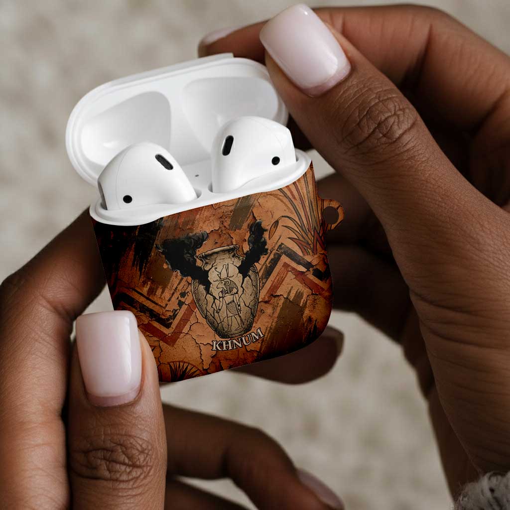Khnum AirPods Case Ancient Egyptian Earthy Cracked Papyrus - Divine Potter - African Pride