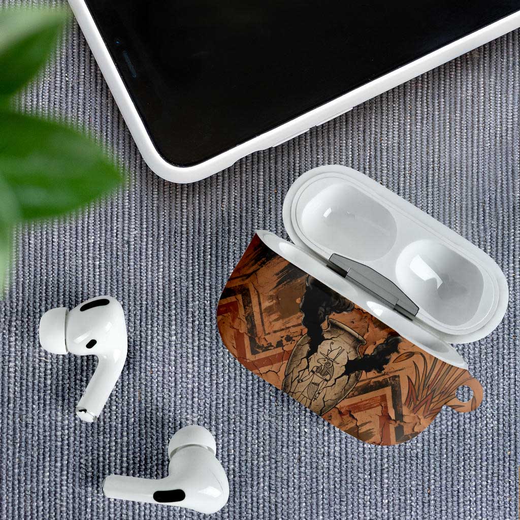 Khnum AirPods Case Ancient Egyptian Earthy Cracked Papyrus - Divine Potter - African Pride