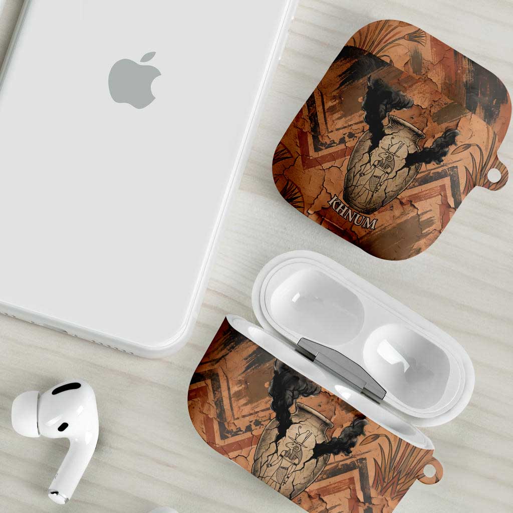 Khnum AirPods Case Ancient Egyptian Earthy Cracked Papyrus - Divine Potter - African Pride