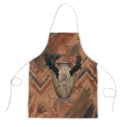 Khnum Apron Ancient Egyptian Earthy Cracked Papyrus - Divine Potter - African Pride