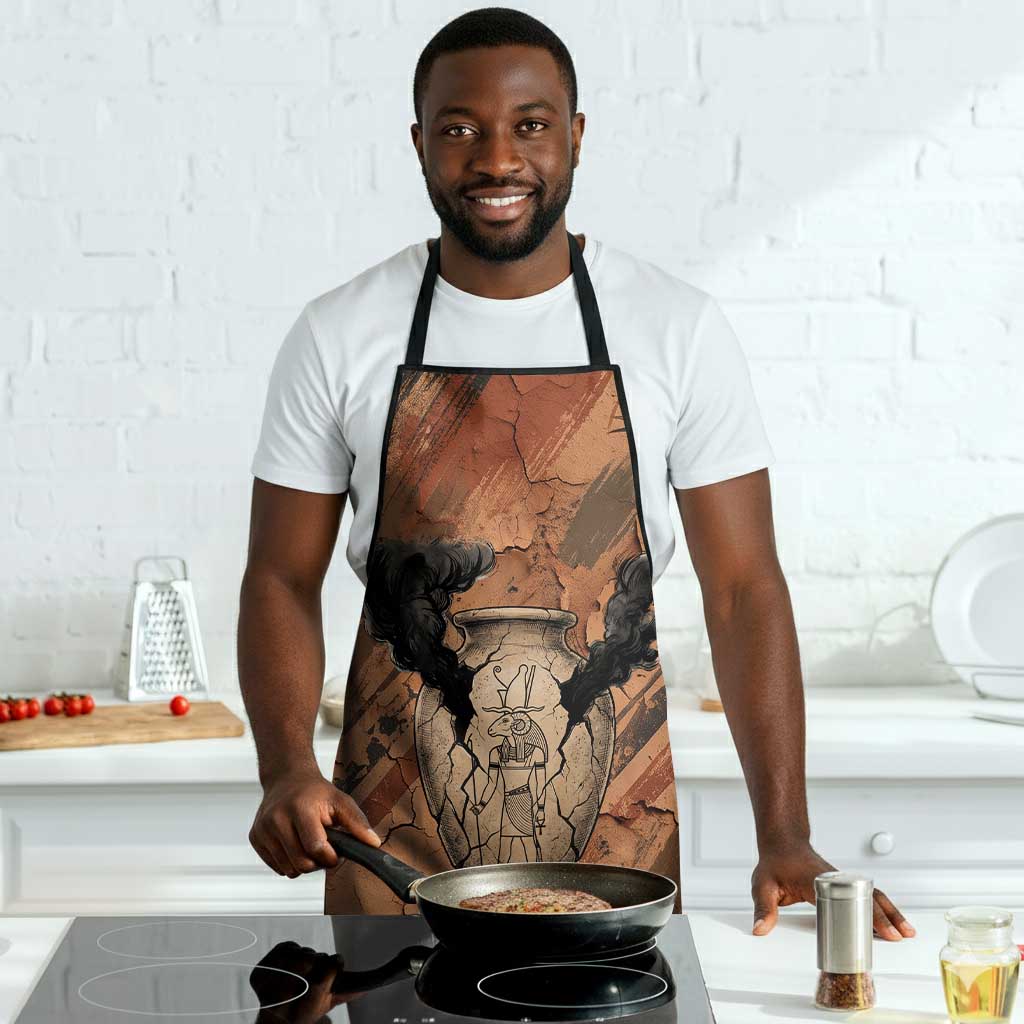 Khnum Apron Ancient Egyptian Earthy Cracked Papyrus - Divine Potter - African Pride