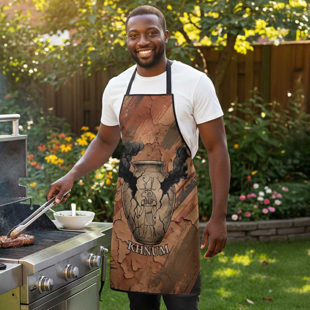 Khnum Apron Ancient Egyptian Earthy Cracked Papyrus - Divine Potter - African Pride