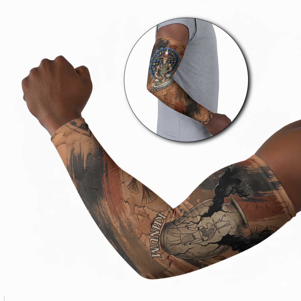 Khnum Arm Sleeves Ancient Egyptian Earthy Cracked Papyrus - Divine Potter - African Pride