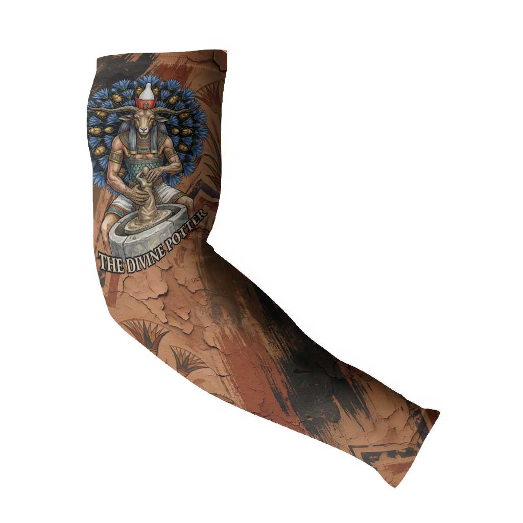 Khnum Arm Sleeves Ancient Egyptian Earthy Cracked Papyrus - Divine Potter - African Pride