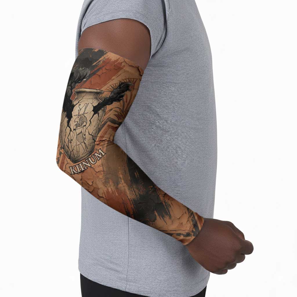 Khnum Arm Sleeves Ancient Egyptian Earthy Cracked Papyrus - Divine Potter - African Pride