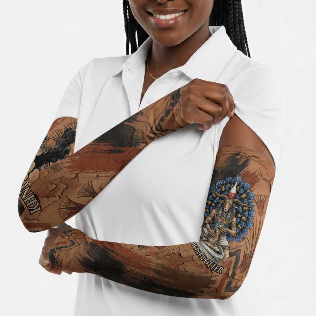 Khnum Arm Sleeves Ancient Egyptian Earthy Cracked Papyrus - Divine Potter - African Pride