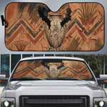 Khnum Auto Sun Shade Ancient Egyptian Earthy Cracked Papyrus - Divine Potter - African Pride