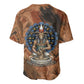 Khnum Baseball Jersey Ancient Egyptian Earthy Cracked Papyrus - Divine Potter - African Pride