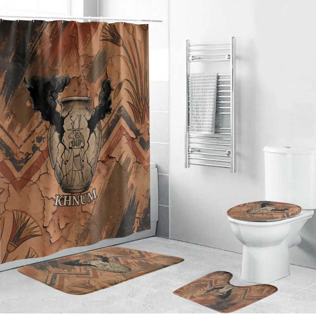 Khnum Bathroom Set Ancient Egyptian Earthy Cracked Papyrus - Divine Potter - African Pride