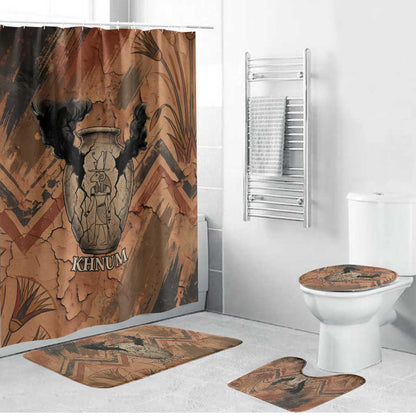 Khnum Bathroom Set Ancient Egyptian Earthy Cracked Papyrus - Divine Potter - African Pride