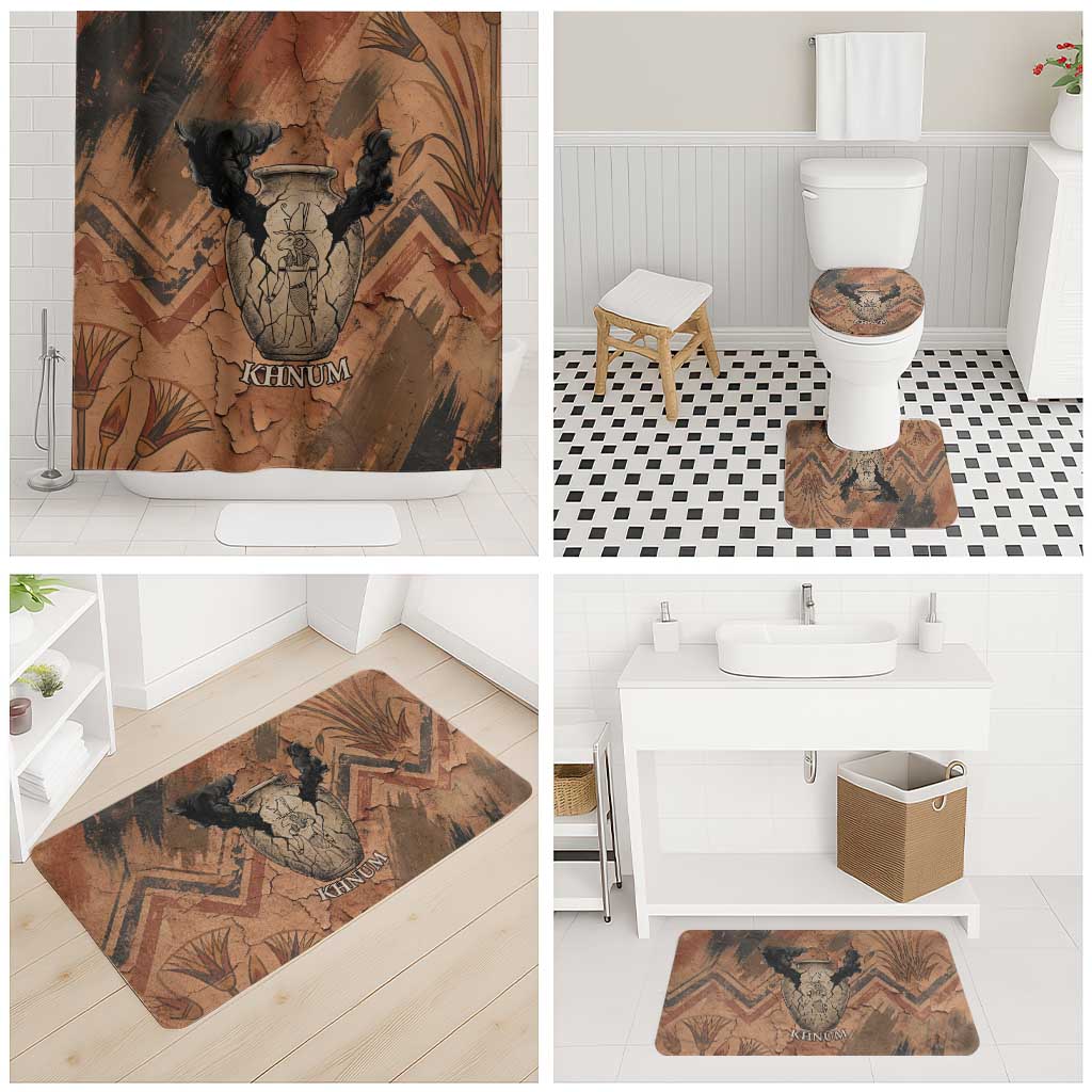 Khnum Bathroom Set Ancient Egyptian Earthy Cracked Papyrus - Divine Potter - African Pride