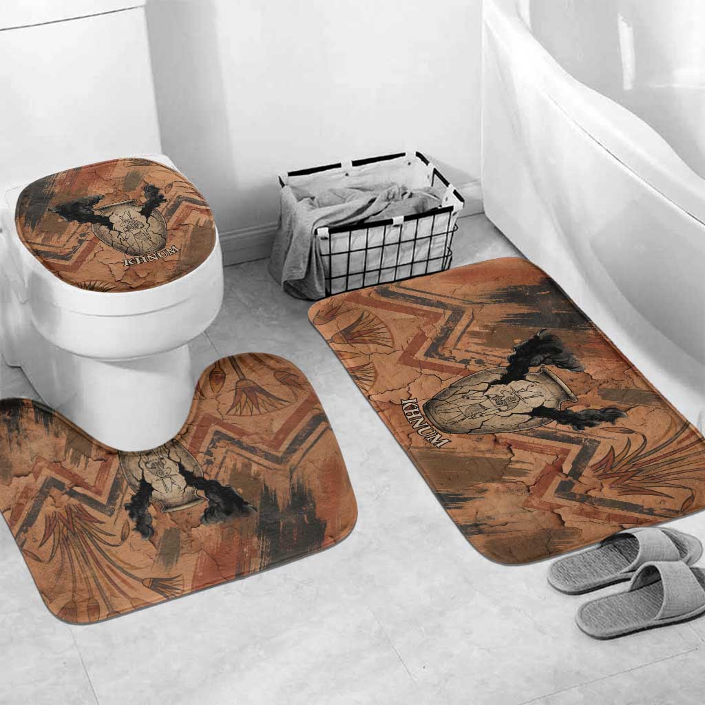 Khnum Bathroom Set Ancient Egyptian Earthy Cracked Papyrus - Divine Potter - African Pride