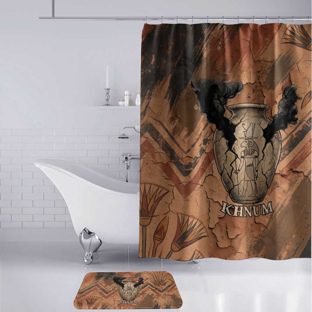 Khnum Bathroom Set Ancient Egyptian Earthy Cracked Papyrus - Divine Potter - African Pride