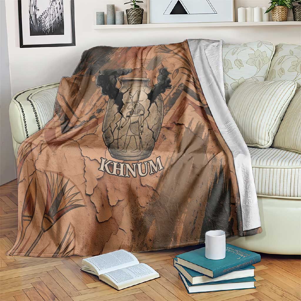 Khnum Blanket Ancient Egyptian Earthy Cracked Papyrus - Divine Potter - African Pride