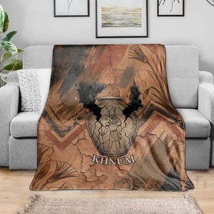 Khnum Blanket Ancient Egyptian Earthy Cracked Papyrus - Divine Potter - African Pride