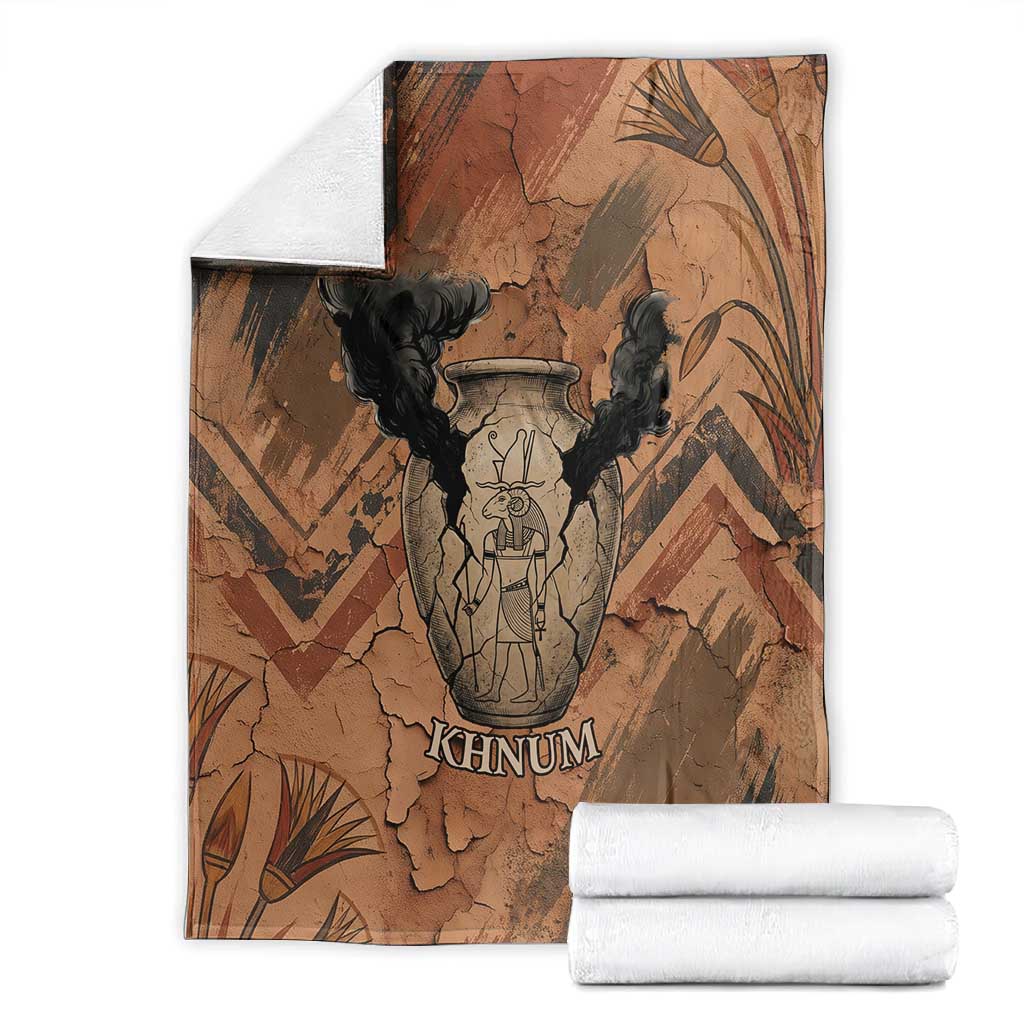 Khnum Blanket Ancient Egyptian Earthy Cracked Papyrus - Divine Potter - African Pride