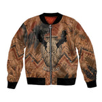 Khnum Bomber Jacket Ancient Egyptian Earthy Cracked Papyrus - Divine Potter - African Pride