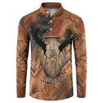 Khnum Button Sweatshirt Ancient Egyptian Earthy Cracked Papyrus - Divine Potter