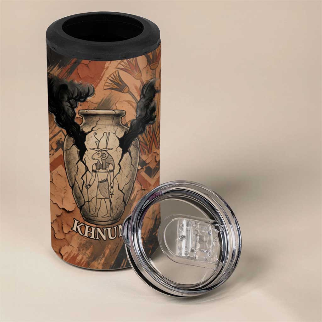 Khnum 4 in 1 Can Cooler Tumbler Ancient Egyptian Earthy Cracked Papyrus - Divine Potter - African Pride