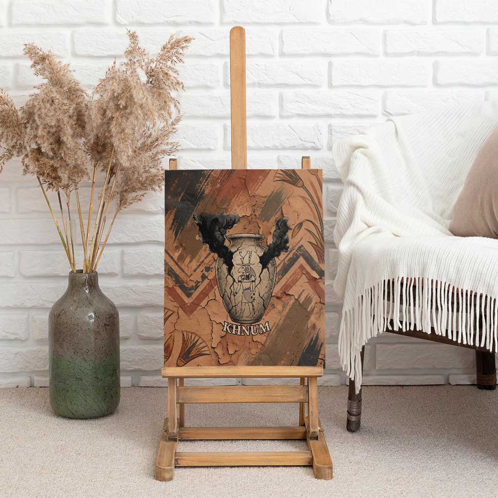 Khnum Canvas Wall Art Ancient Egyptian Earthy Cracked Papyrus - Divine Potter - African Pride