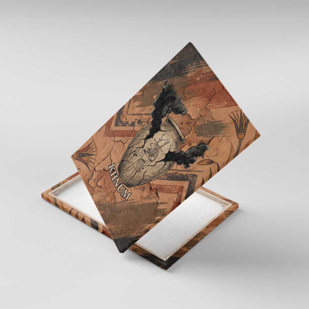 Khnum Canvas Wall Art Ancient Egyptian Earthy Cracked Papyrus - Divine Potter - African Pride