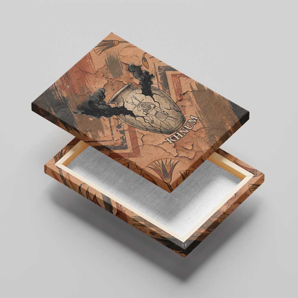 Khnum Canvas Wall Art Ancient Egyptian Earthy Cracked Papyrus - Divine Potter - African Pride