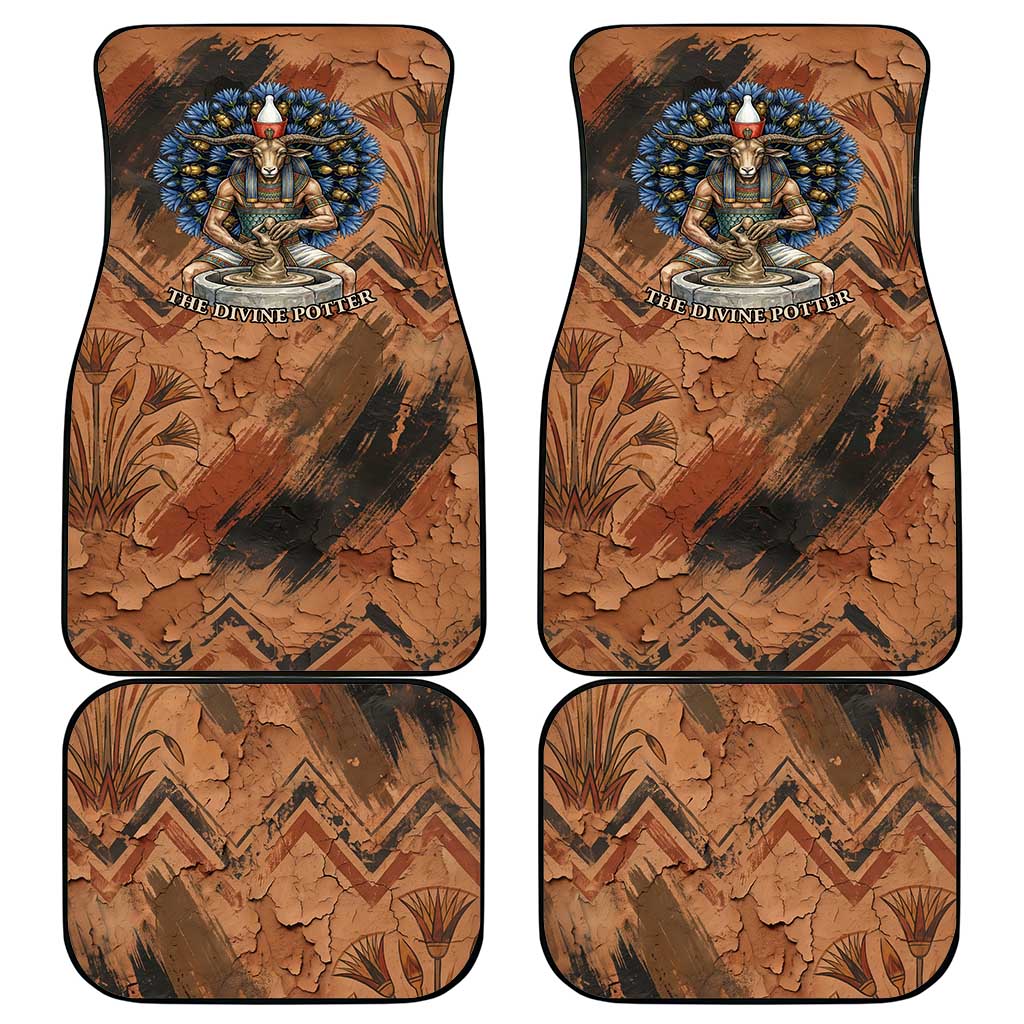 Khnum Car Mats Ancient Egyptian Earthy Cracked Papyrus - Divine Potter - African Pride