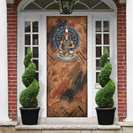 Khnum Door Cover Ancient Egyptian Earthy Cracked Papyrus - Divine Potter - African Pride