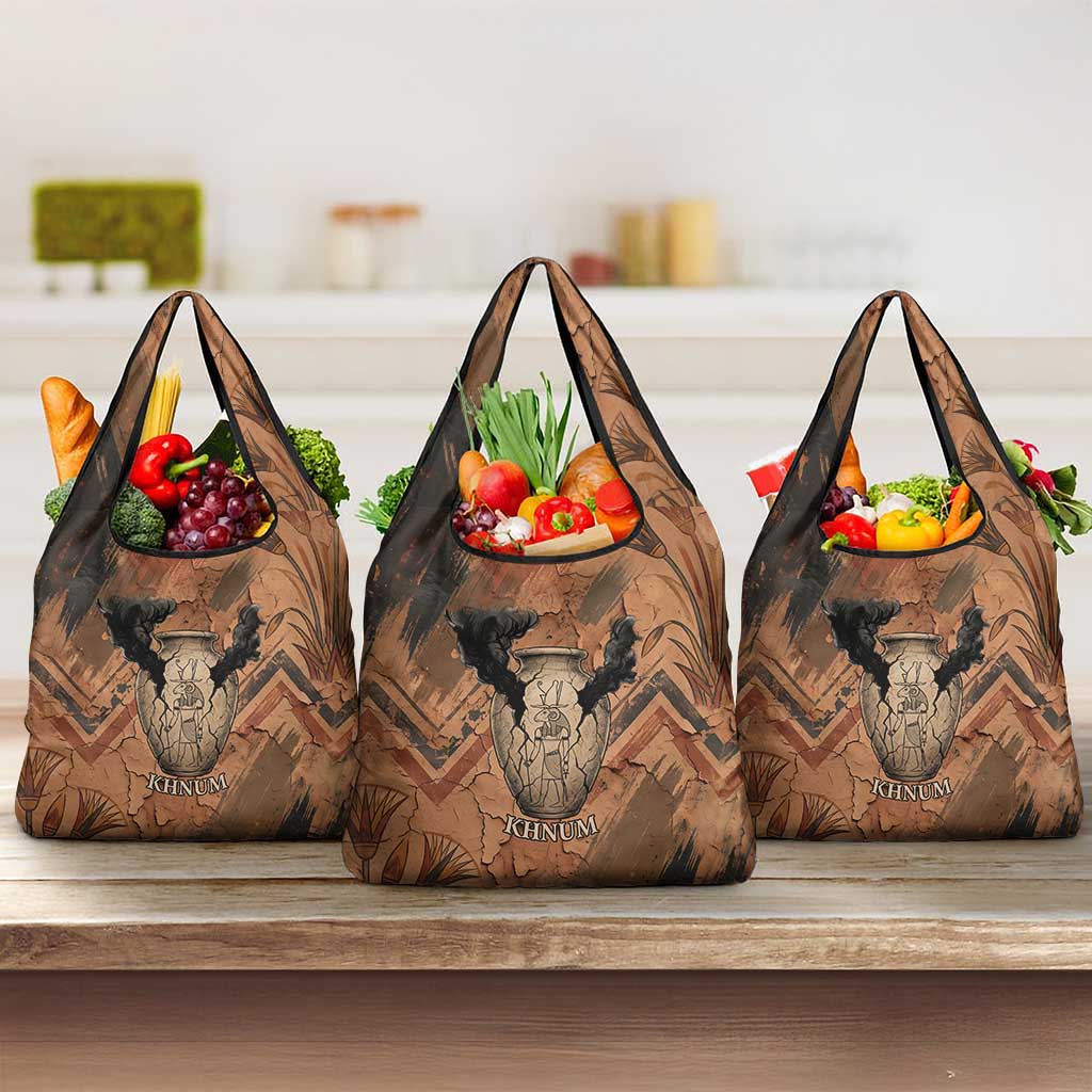 Khnum Grocery Bag Ancient Egyptian Earthy Cracked Papyrus - Divine Potter - African Pride