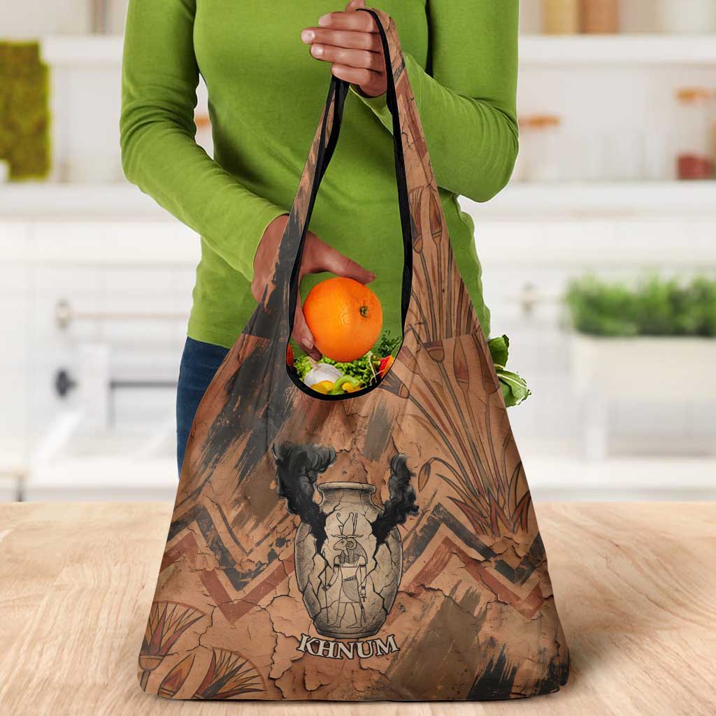 Khnum Grocery Bag Ancient Egyptian Earthy Cracked Papyrus - Divine Potter - African Pride