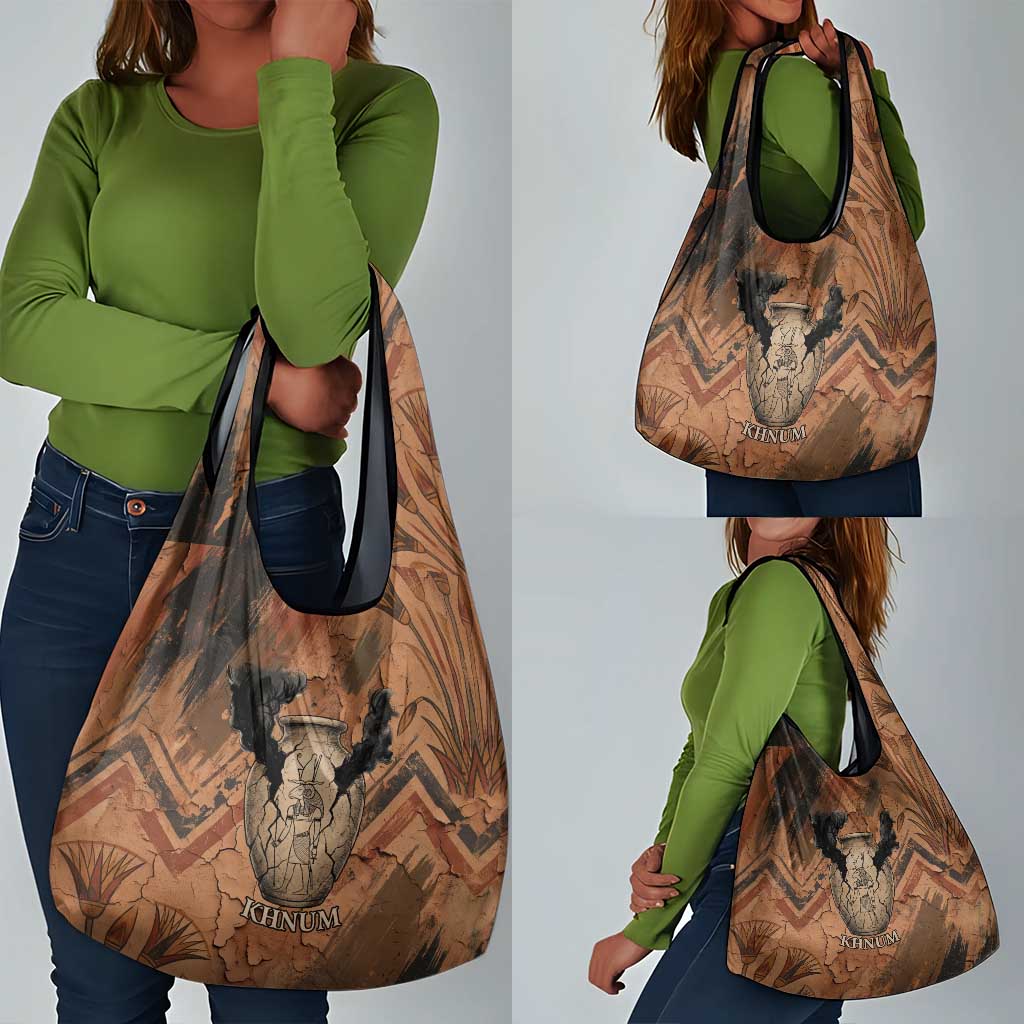 Khnum Grocery Bag Ancient Egyptian Earthy Cracked Papyrus - Divine Potter - African Pride