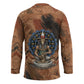 Khnum Hockey Jersey Ancient Egyptian Earthy Cracked Papyrus - Divine Potter - African Pride