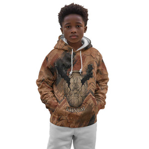 Khnum Kid Hoodie Ancient Egyptian Earthy Cracked Papyrus - Divine Potter - African Pride