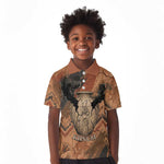 Khnum Kid Polo Shirt Ancient Egyptian Earthy Cracked Papyrus - Divine Potter - African Pride