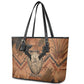Khnum Leather Tote Bag Ancient Egyptian Earthy Cracked Papyrus - Divine Potter - African Pride
