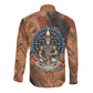 Khnum Long Sleeve Button Shirt Ancient Egyptian Earthy Cracked Papyrus - Divine Potter - African Pride